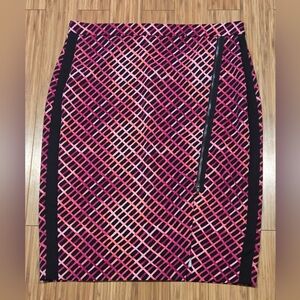 Women's Pink Geometric Pencil Skirt
